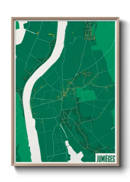 Une affiche de carte sur Jumièges