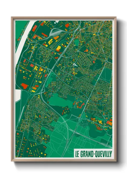 Une affiche de carte sur Le Grand-Quevilly
