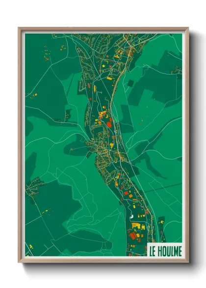 Une affiche de carte sur Le Houlme