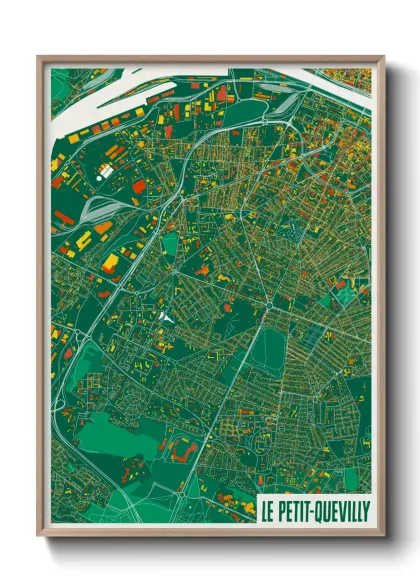 Une affiche de carte sur Le Petit-Quevilly