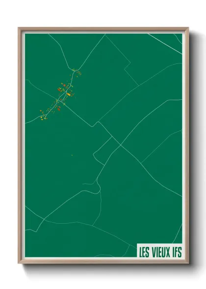 Une affiche de carte sur Les Vieux Ifs