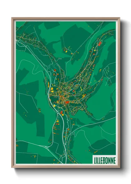 Une affiche de carte sur Lillebonne