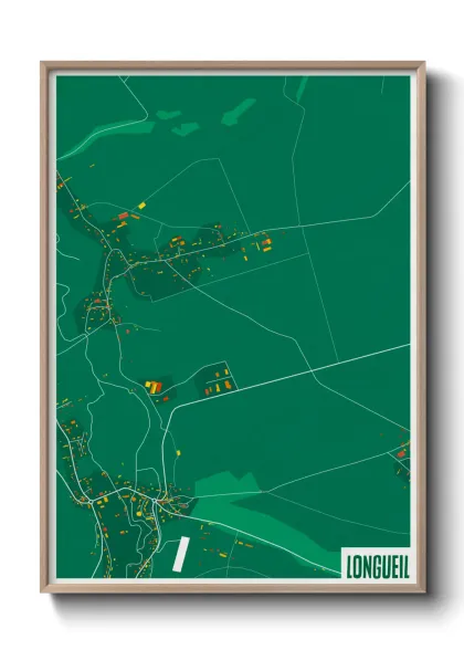 Une affiche de carte sur Longueil
