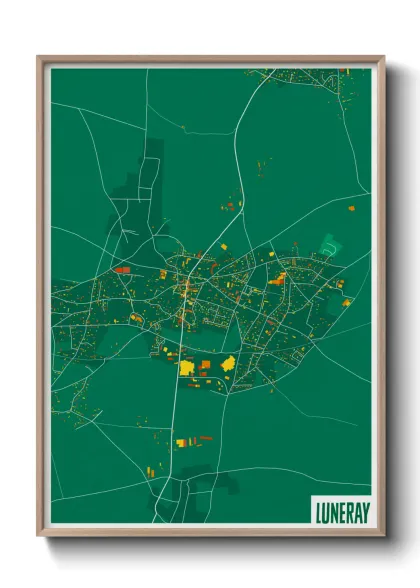Une affiche de carte sur Luneray