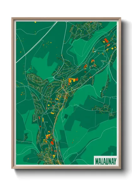 Une affiche de carte sur Malaunay