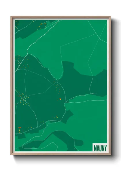 Une affiche de carte sur Mauny