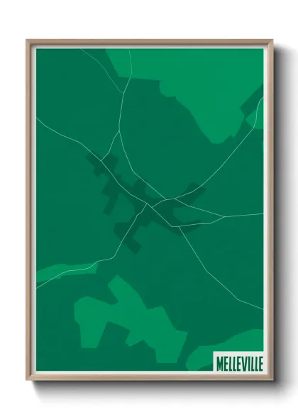 Une affiche de carte sur Melleville