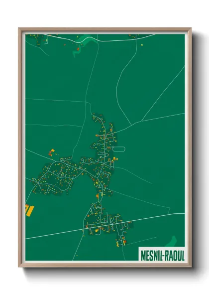 Une affiche de carte sur Mesnil-Raoul