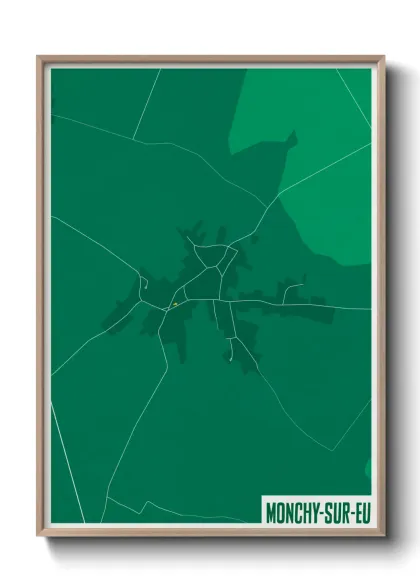 Une affiche de carte sur Monchy-sur-Eu