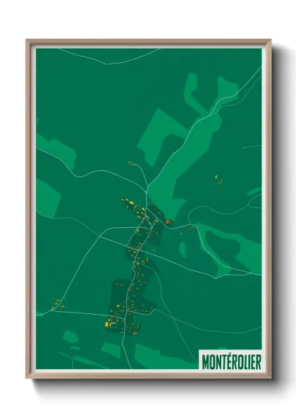 Une affiche de carte sur Montérolier