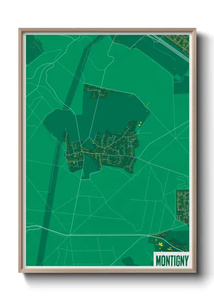 Une affiche de carte sur Montigny