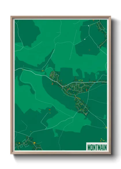 Une affiche de carte sur Montmain