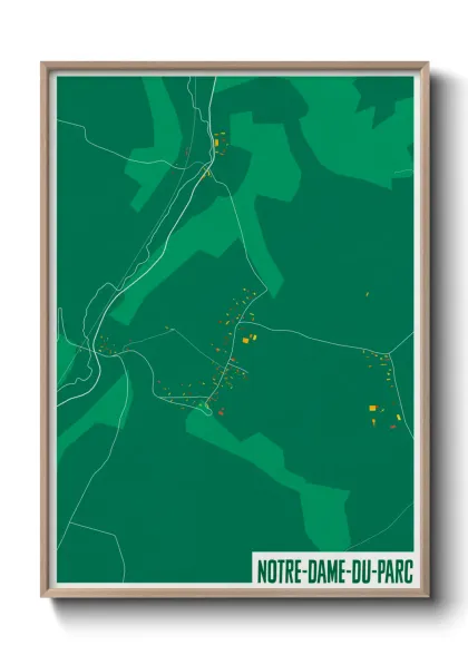 Une affiche de carte sur Notre-Dame-du-Parc