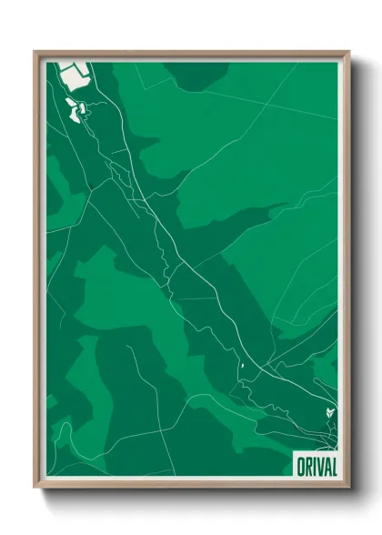 Une affiche de carte sur Orival