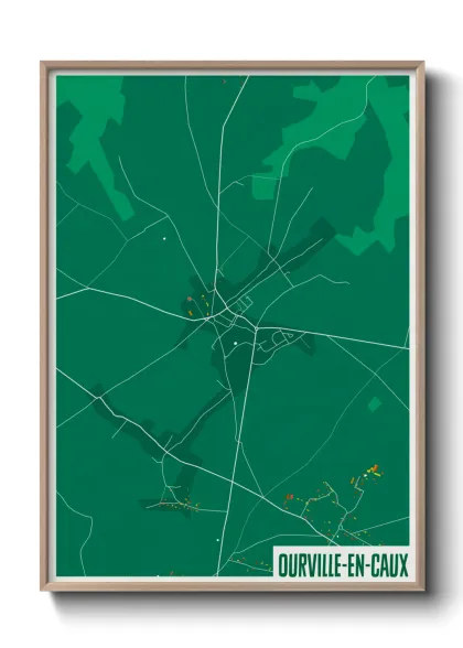 Une affiche de carte sur Ourville-en-Caux