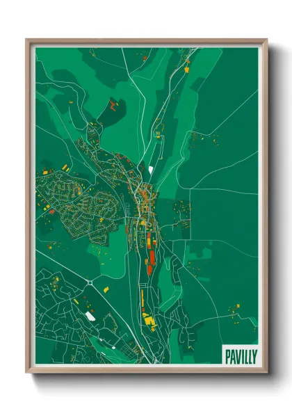 Une affiche de carte sur Pavilly