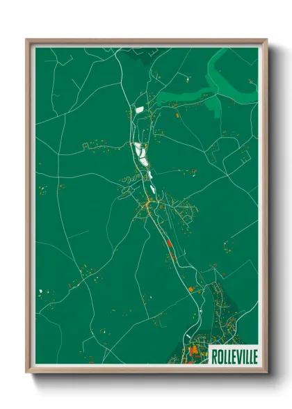 Une affiche de carte sur Rolleville