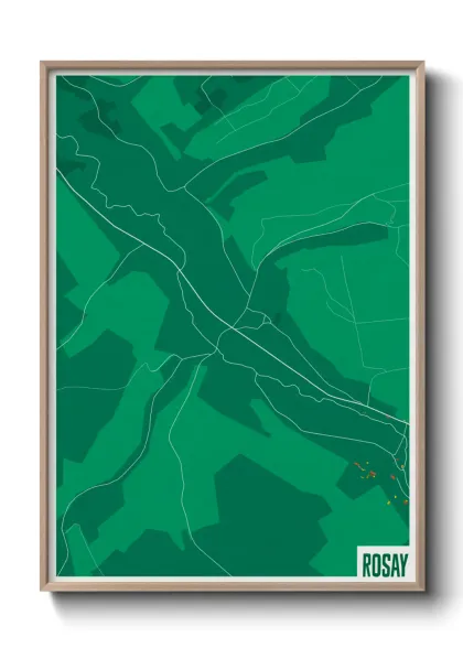 Une affiche de carte sur Rosay