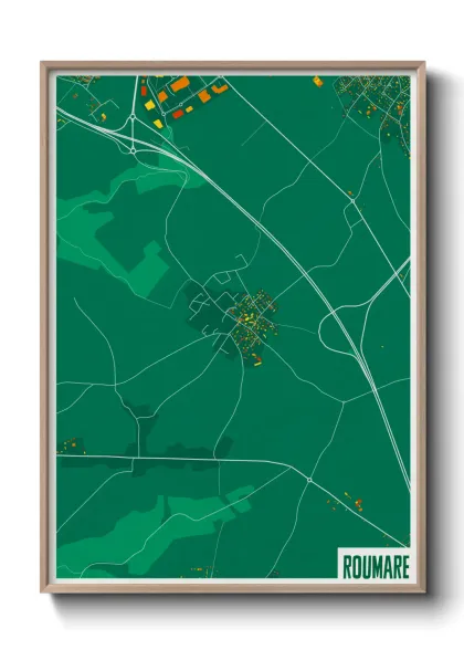 Une affiche de carte sur Roumare