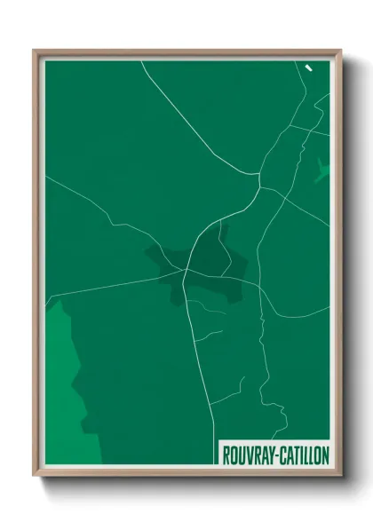 Une affiche de carte sur Rouvray-Catillon