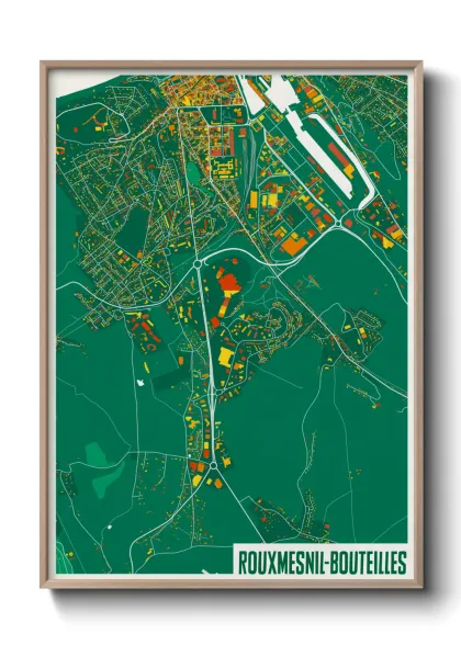 Une affiche de carte sur Rouxmesnil-Bouteilles