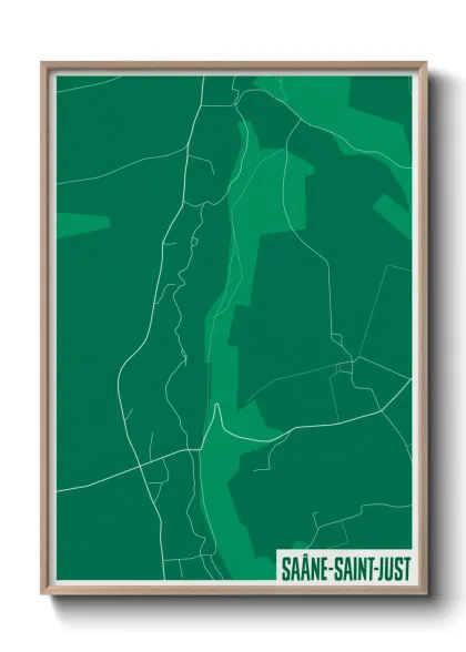Une affiche de carte sur Saâne-Saint-Just