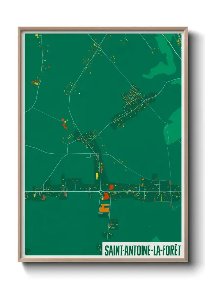 Une affiche de carte sur Saint-Antoine-la-Forêt