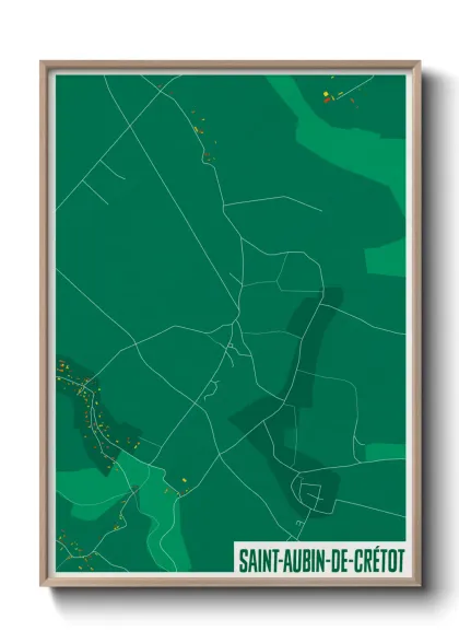 Une affiche de carte sur Saint-Aubin-de-Crétot