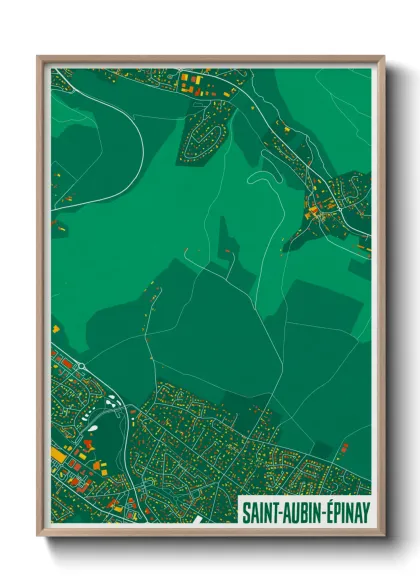 Une affiche de carte sur Saint-Aubin-Épinay