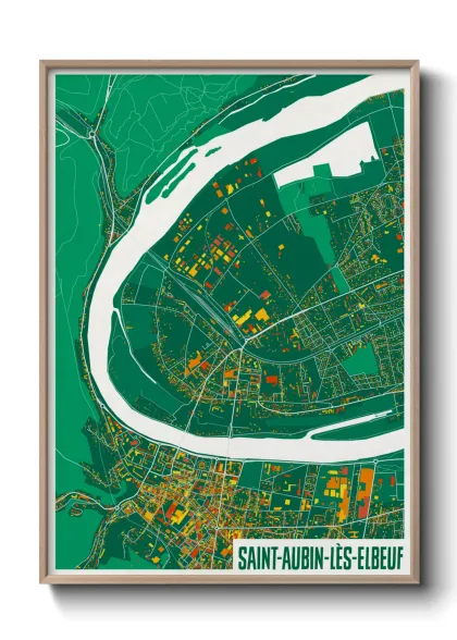 Une affiche de carte sur Saint-Aubin-lès-Elbeuf