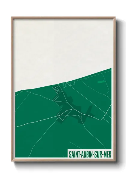 Une affiche de carte sur Saint-Aubin-sur-Mer