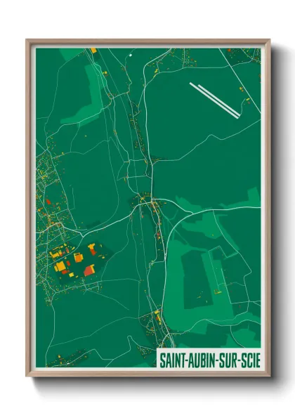 Une affiche de carte sur Saint-Aubin-sur-Scie