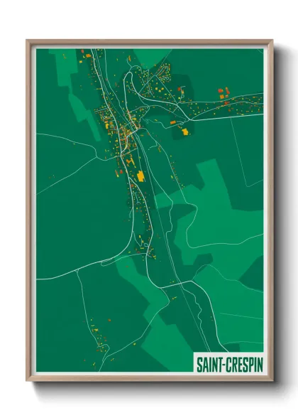 Une affiche de carte sur Saint-Crespin