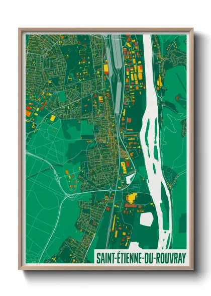 Une affiche de carte sur Saint-Étienne-du-Rouvray