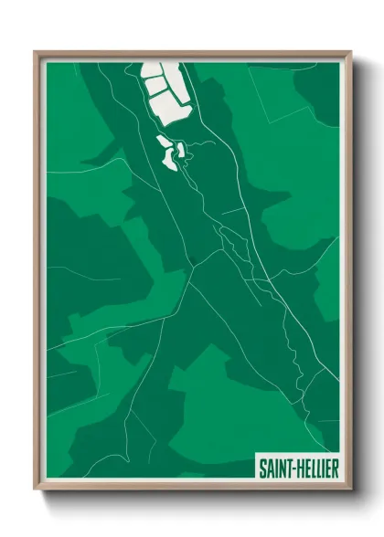 Une affiche de carte sur Saint-Hellier