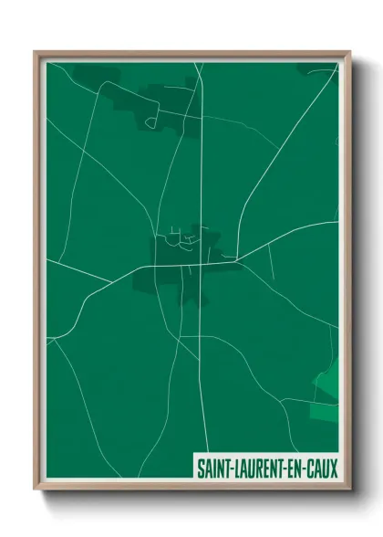 Une affiche de carte sur Saint-Laurent-en-Caux