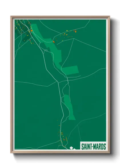 Une affiche de carte sur Saint-Mards