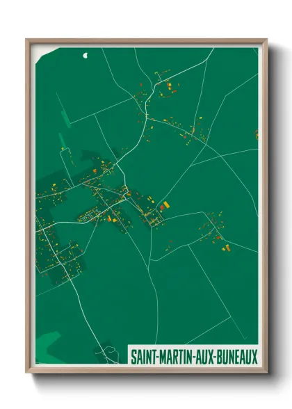 Une affiche de carte sur Saint-Martin-aux-Buneaux