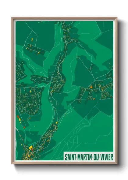 Une affiche de carte sur Saint-Martin-du-Vivier