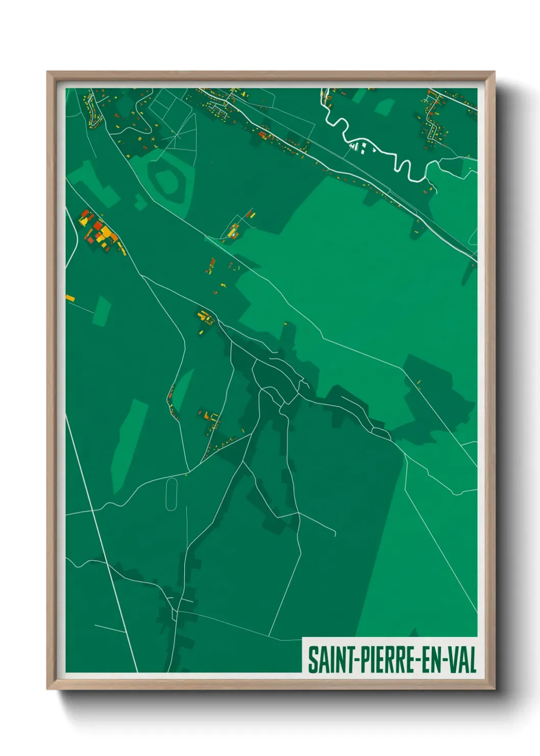 Un poster carte Saint-Pierre-en-Val