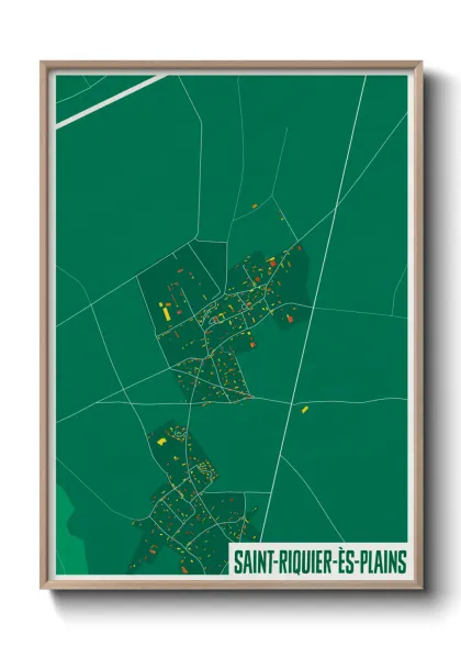 Une affiche de carte sur Saint-Riquier-ès-Plains