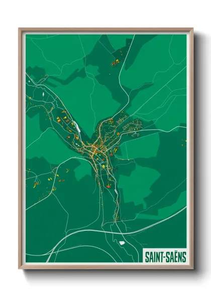 Une affiche de carte sur Saint-Saëns