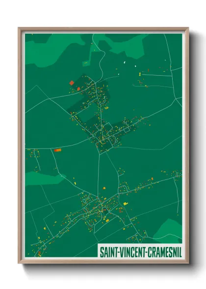 Une affiche de carte sur Saint-Vincent-Cramesnil