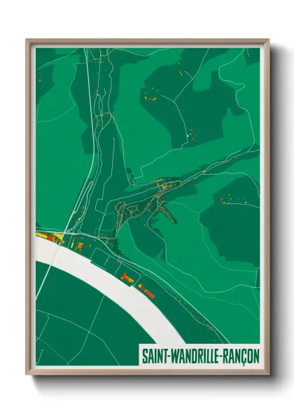Une affiche de carte sur Saint-Wandrille-Rançon