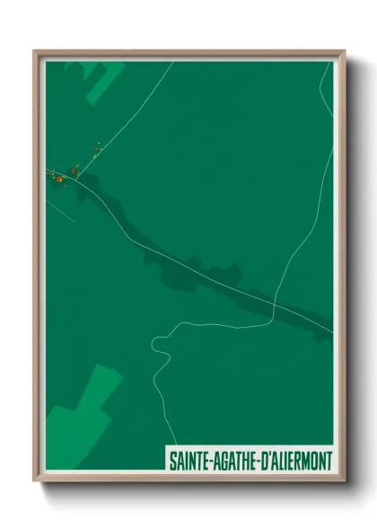 Une affiche de carte sur Sainte-Agathe-d'Aliermont