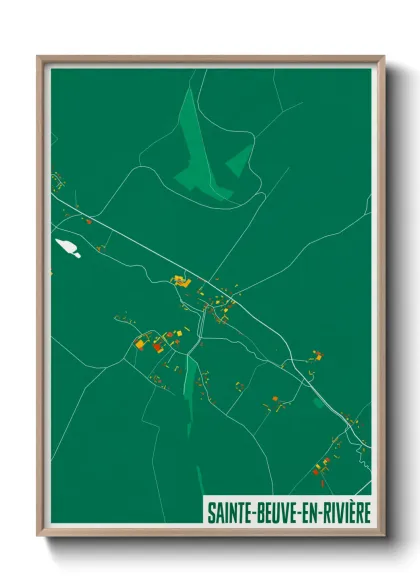 Une affiche de carte sur Sainte-Beuve-en-Rivière