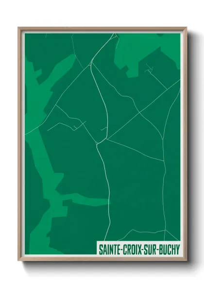 Une affiche de carte sur Sainte-Croix-sur-Buchy