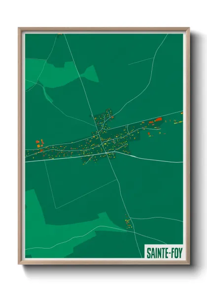 Une affiche de carte sur Sainte-Foy
