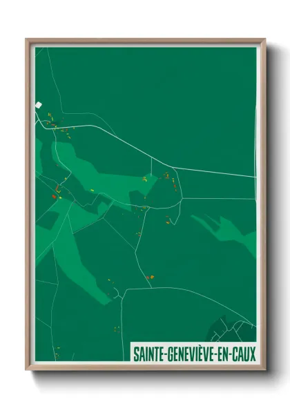 Une affiche de carte sur Sainte-Geneviève-en-Caux