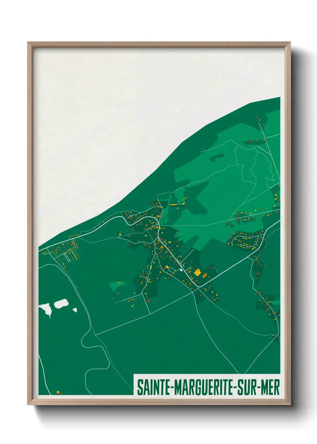 Un poster carte Sainte-Marguerite-sur-Mer